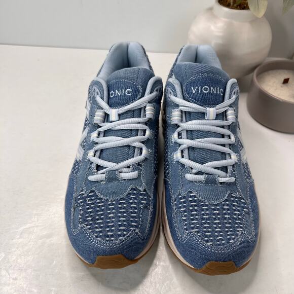 Vionic 23 Walk 2.0 Denim Lace Up Sneakers Comfort Shoe Blue Women's 12 M NWOB - Picture 5 of 9